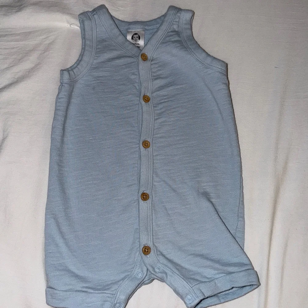 2-Pack Baby Boys Dark Gray Tie Dye & Blue Heather Short Leg Sleeveless Romper